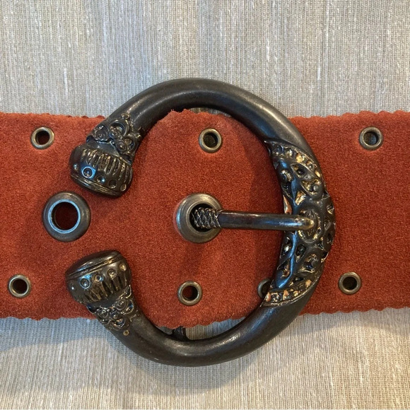 ACCESSORIUM Sz 34/85 Suede  Pumpkin Colourway Made In Canada Belt - Picture 2 of 10